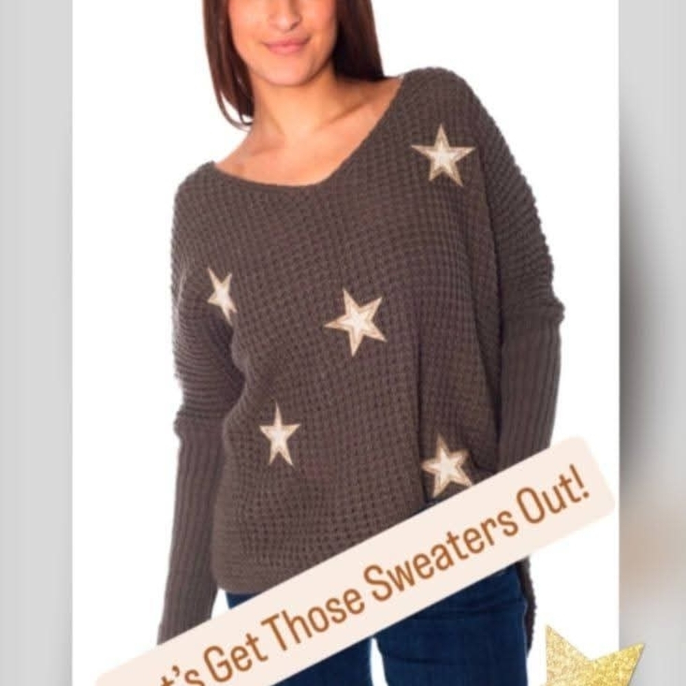 Elegant Starry V-Neck Sweater